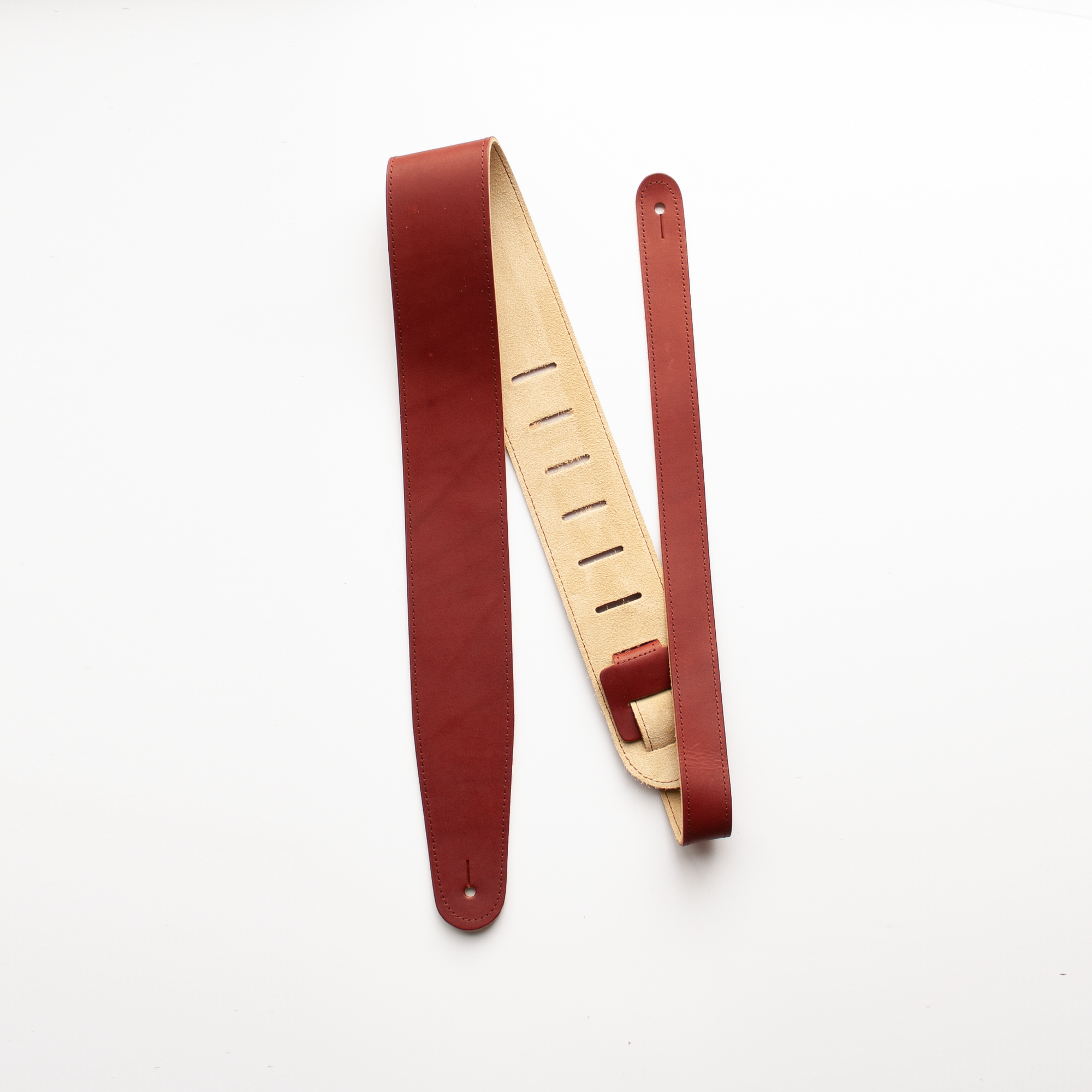 2 tone custom leather guitar strap.