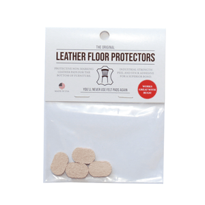 0.8" x 0.5″ Pill Shape USA - Made Leather Floor Protector Pads (4 - Pack) Durable Alternative to Felt - StrapGraphics