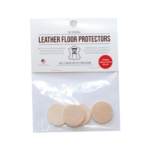 1″ Round USA - Made Leather Floor Protector Pads (4 - Pack) – Durable Alternative to Felt - StrapGraphics