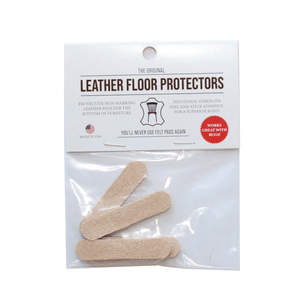2.125" x 0.5″ Pill Shape USA - Made Leather Floor Protector Pads (4 - Pack) – Durable Alternative to Felt - StrapGraphics