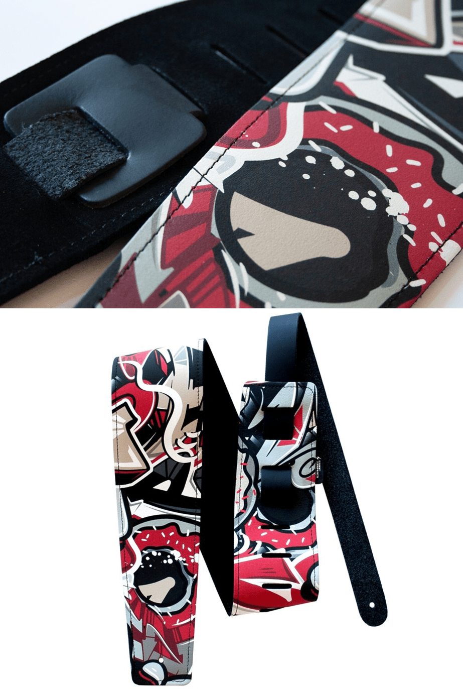 3.5" CUSTOM LEATHER GUITAR STRAP SQUARE - StrapGraphics