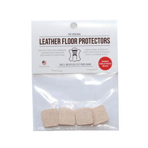 .80″ Square USA - Made Leather Floor Protector Pads (4 - Pack) – Durable Alternative to Felt - StrapGraphics