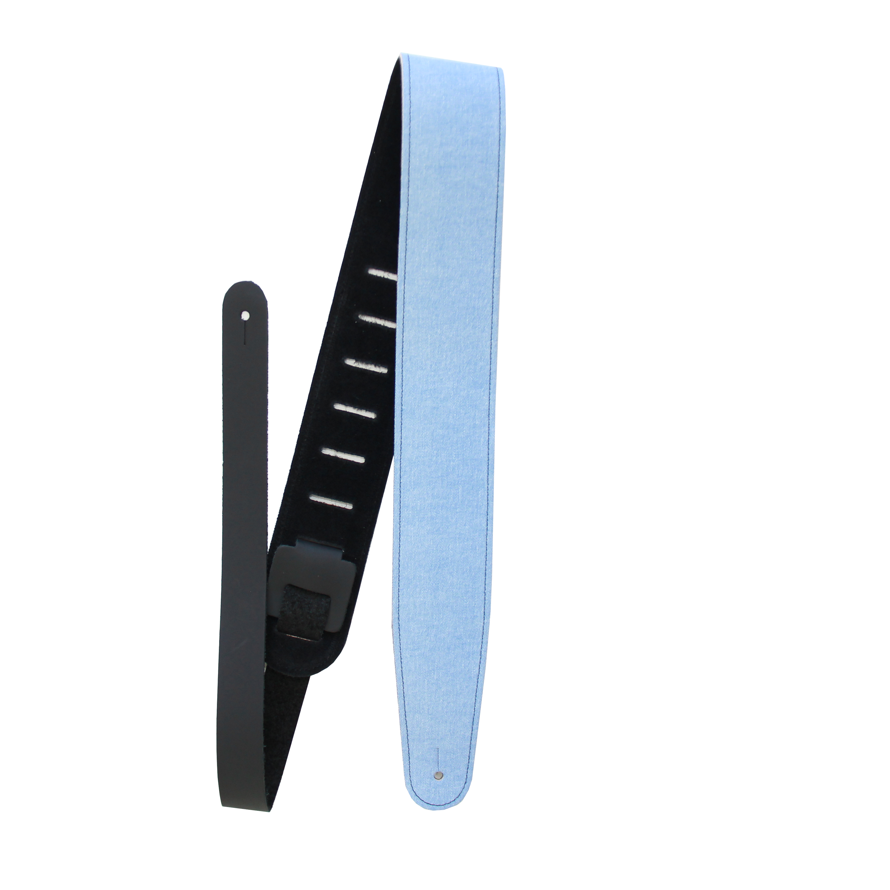 Denim Blue Leather Guitar Strap