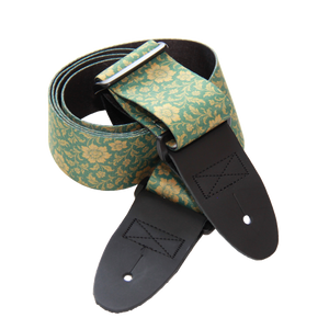 Emerald Fleur de Lys – Brocade Pattern Custom Guitar Strap (2″ Sublimated Polyester) - Customize this strap