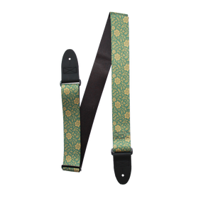 Emerald Fleur de Lys – Brocade Pattern Custom Guitar Strap (2″ Sublimated Polyester) - Customize this strap
