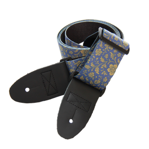 Midnight Bloom – Floral Brocade Custom Guitar Strap (2″ Sublimated Polyester) - Customize this strap