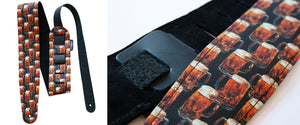 Custom Leather Guitar Strap | 2.5" Round Body | Black Leather | Design online