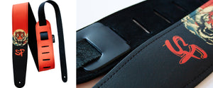 Custom Leather Guitar Strap | 2.5" Round Body | Black Leather | Design online