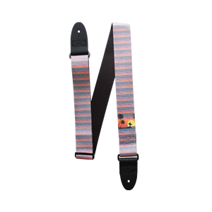 Shoreline Fade – Retro Sunset Surf Guitar Strap (2" Sublimated Polyester) - Customize this strap