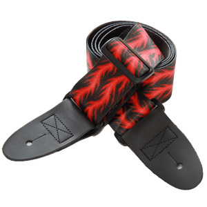 Blazing Ember – Flame Pattern Custom Guitar Strap (2″ Sublimated Polyester) - Customize this strap - StrapGraphics