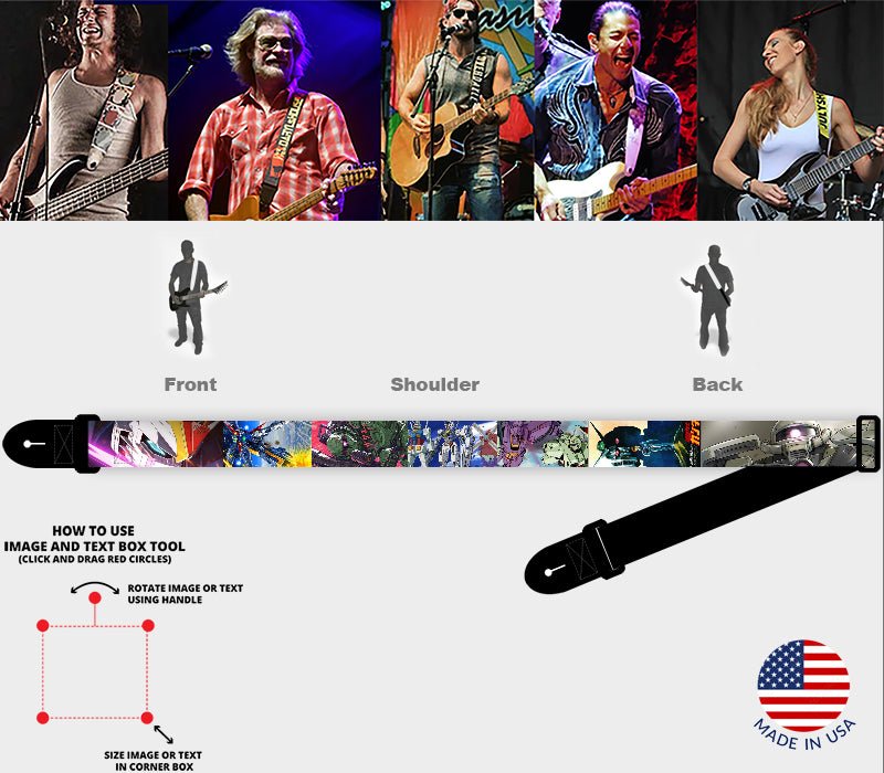 CUSTOM 2" POLYESTER GUTIAR STRAP SUBLIMATED DESIGN ONLINE - StrapGraphics