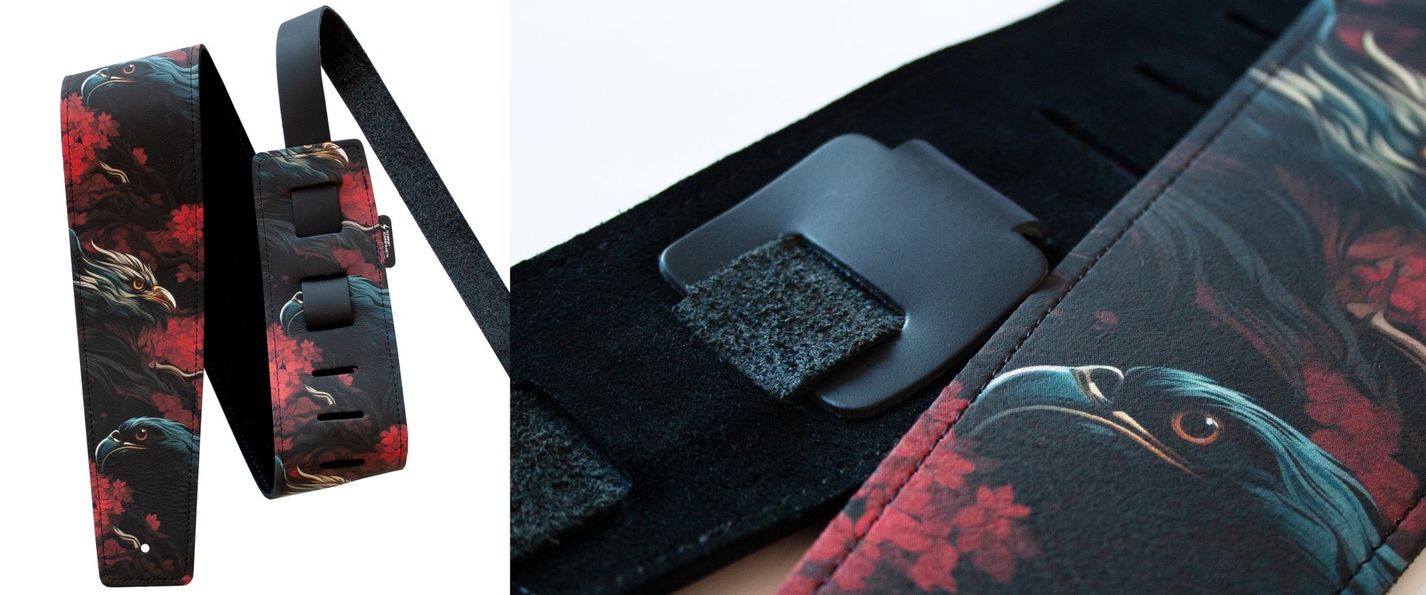 CUSTOM 3.5" SQUARE LEATHER GUITAR STRAP - CUSTOMIZER - StrapGraphics