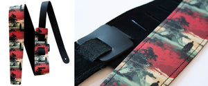 Custom Leather Guitar Strap | 2.5" Square Body | Black Leather | Design online - StrapGraphics