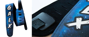 Custom Leather Guitar Strap | 3.5" Round Body | Black Leather | Design online - StrapGraphics
