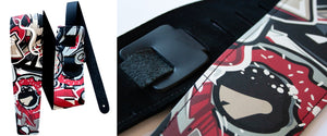 Custom Leather Guitar Strap | 3.5" Square Body | Black Leather | Design online - StrapGraphics