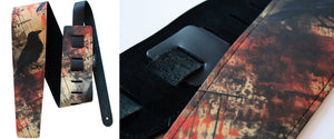 Custom Leather Guitar Strap | 3.5" Square Body | Black Leather | Design online - StrapGraphics