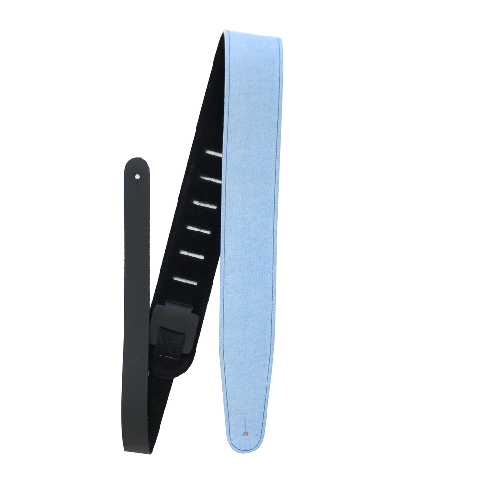 Denim Blue Leather Guitar Strap - StrapGraphics