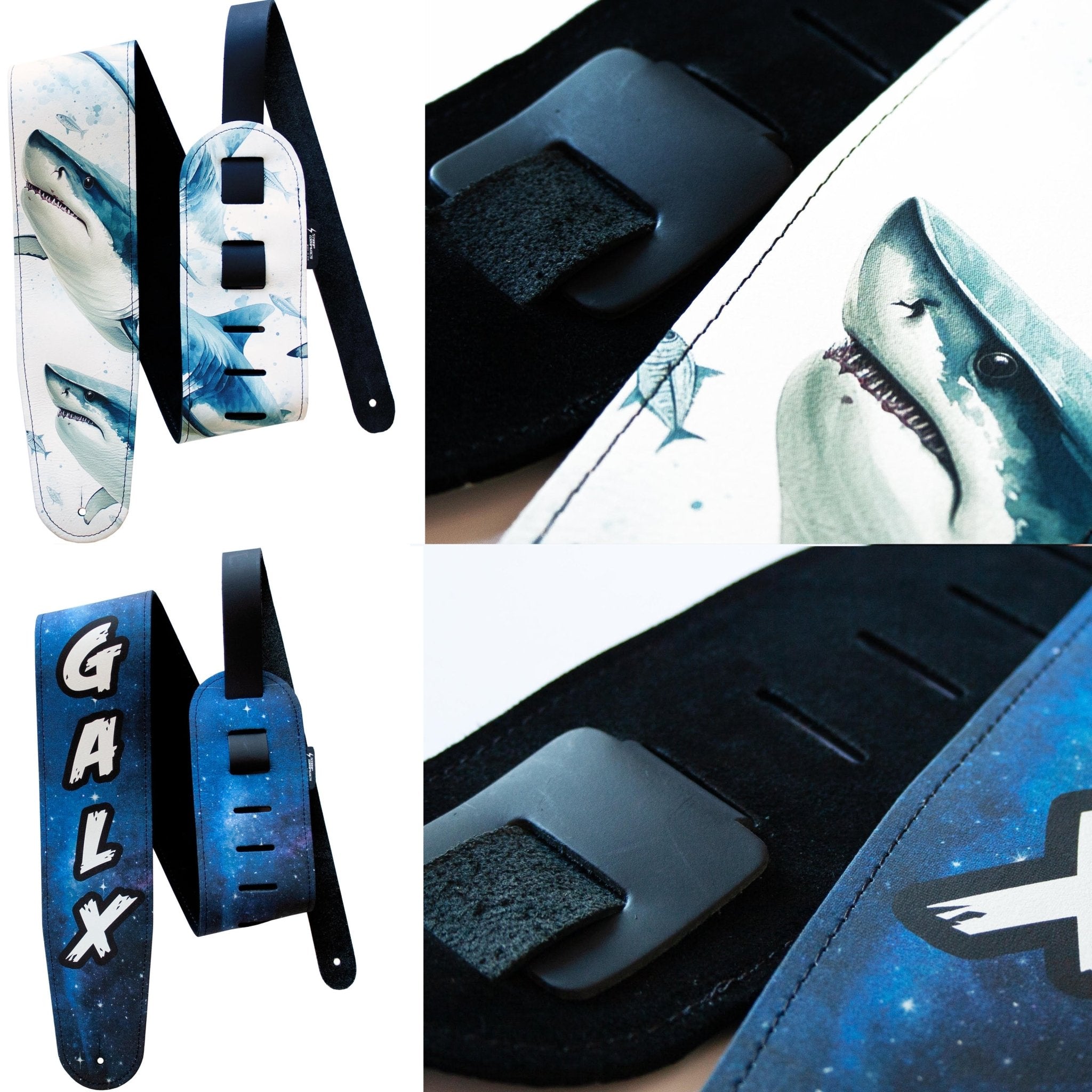 Design - Your - Own – Custom Leather Suede Guitar Strap with Personalized Background (3.5") - StrapGraphics