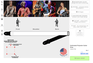 Design - Your - Own Guitar Strap – White Base with Custom Background Color (2" Sublimated Polyester) - StrapGraphics