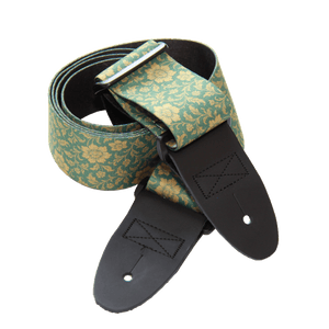 Emerald Fleur de Lys – Brocade Pattern Custom Guitar Strap (2″ Sublimated Polyester) - Customize this strap - StrapGraphics