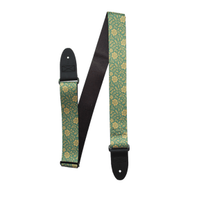 Emerald Fleur de Lys – Brocade Pattern Custom Guitar Strap (2″ Sublimated Polyester) - Customize this strap - StrapGraphics