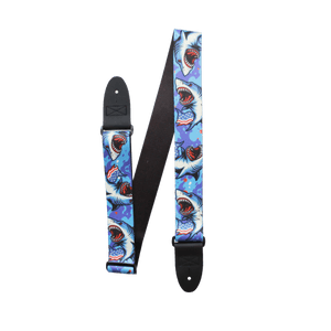 Freedom Bite – Patriotic Shark Guitar Strap (2" Sublimated Polyester) - Customize this strap - StrapGraphics