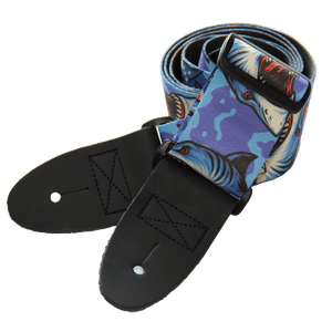 Freedom Bite – Patriotic Shark Guitar Strap (2" Sublimated Polyester) - Customize this strap - StrapGraphics