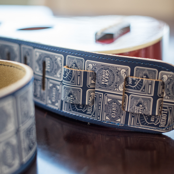 custom leather guitar strap
