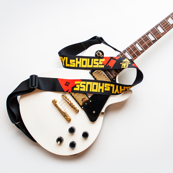 guitar strap on electric guitar