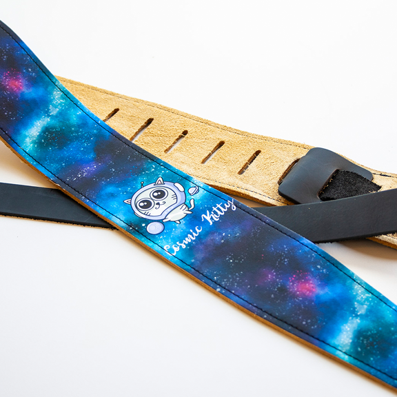 cat leather guitar strap
