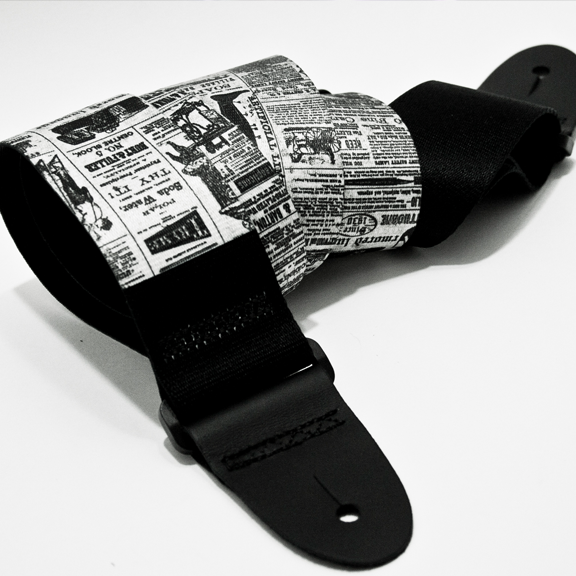 newspaper print custom guitar strap