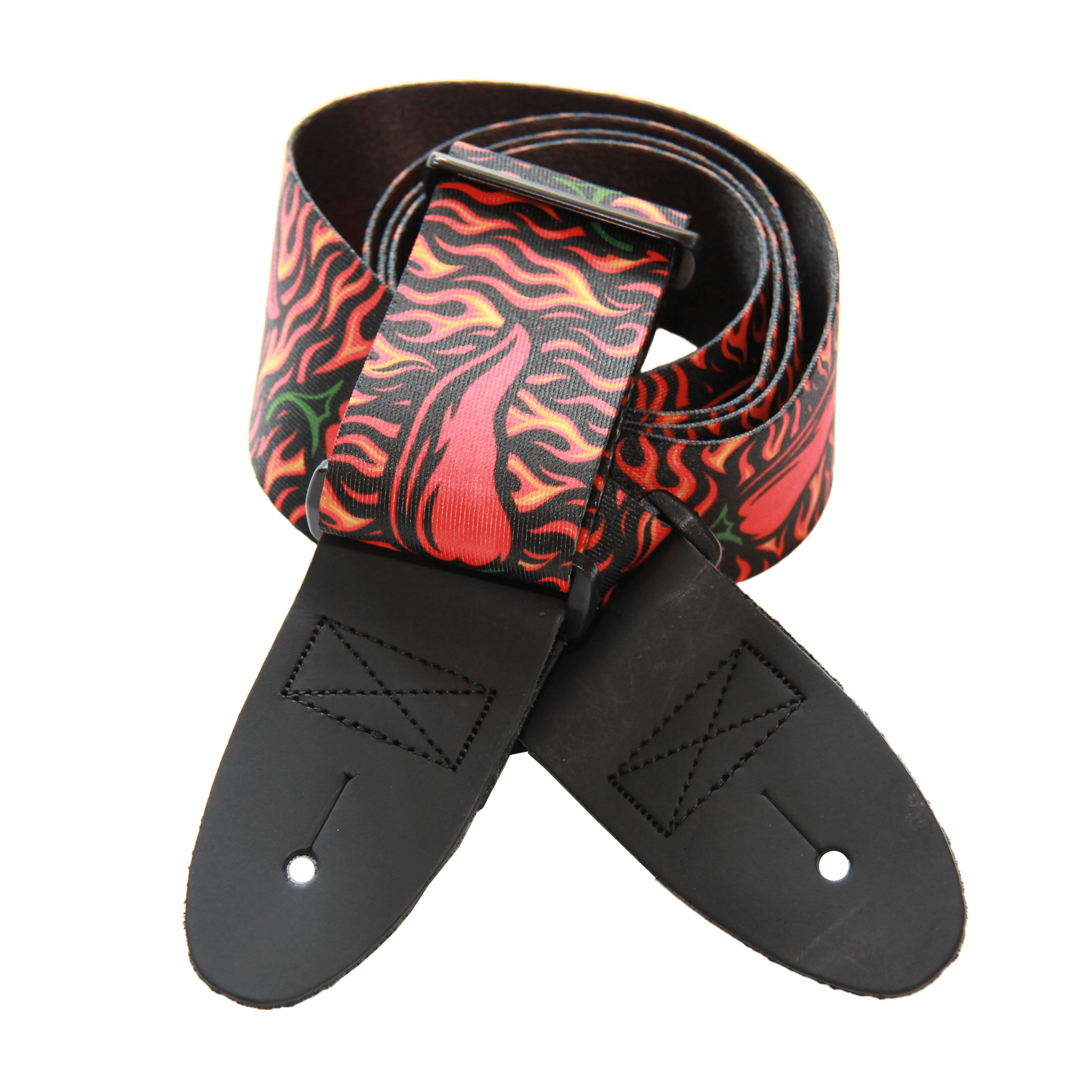 Hot Licks – Flame & Chili Pepper Guitar Strap (2" Sublimated Polyester) - Customize this strap - StrapGraphics