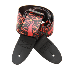 Hot Licks – Flame & Chili Pepper Guitar Strap (2" Sublimated Polyester) - Customize this strap - StrapGraphics