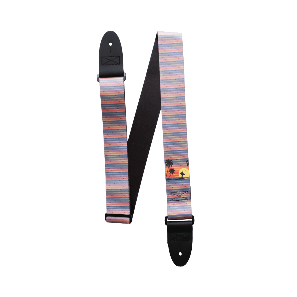 Shoreline Fade – Retro Sunset Surf Guitar Strap (2" Sublimated Polyester) - Customize this strap - StrapGraphics