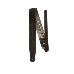 2.5" BLACK ENGLISH BRIDLE LEATHER GUITAR STRAP - PREMIUM GRADE
