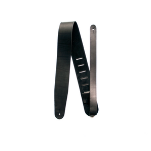 2.5" BLACK ENGLISH BRIDLE LEATHER GUITAR STRAP - PREMIUM GRADE