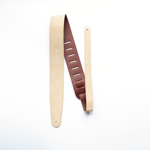 2.5" RICH BROWN ENGLISH BRIDLE LEATHER GUITAR STRAP - PREMIUM GRADE