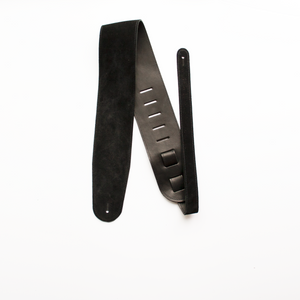 3.5" BLACK ENGLISH BRIDLE LEATHER GUITAR STRAP - PREMIUM GRADE
