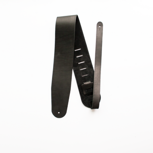 3.5" BLACK ENGLISH BRIDLE LEATHER GUITAR STRAP - PREMIUM GRADE