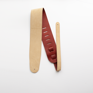 3.5" CHESTNUT ENGLISH BRIDLE LEATHER GUITAR STRAP - PREMIUM GRADE