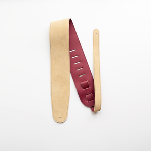 3.5" PLUM ENGLISH BRIDLE LEATHER GUITAR STRAP - PREMIUM GRADE